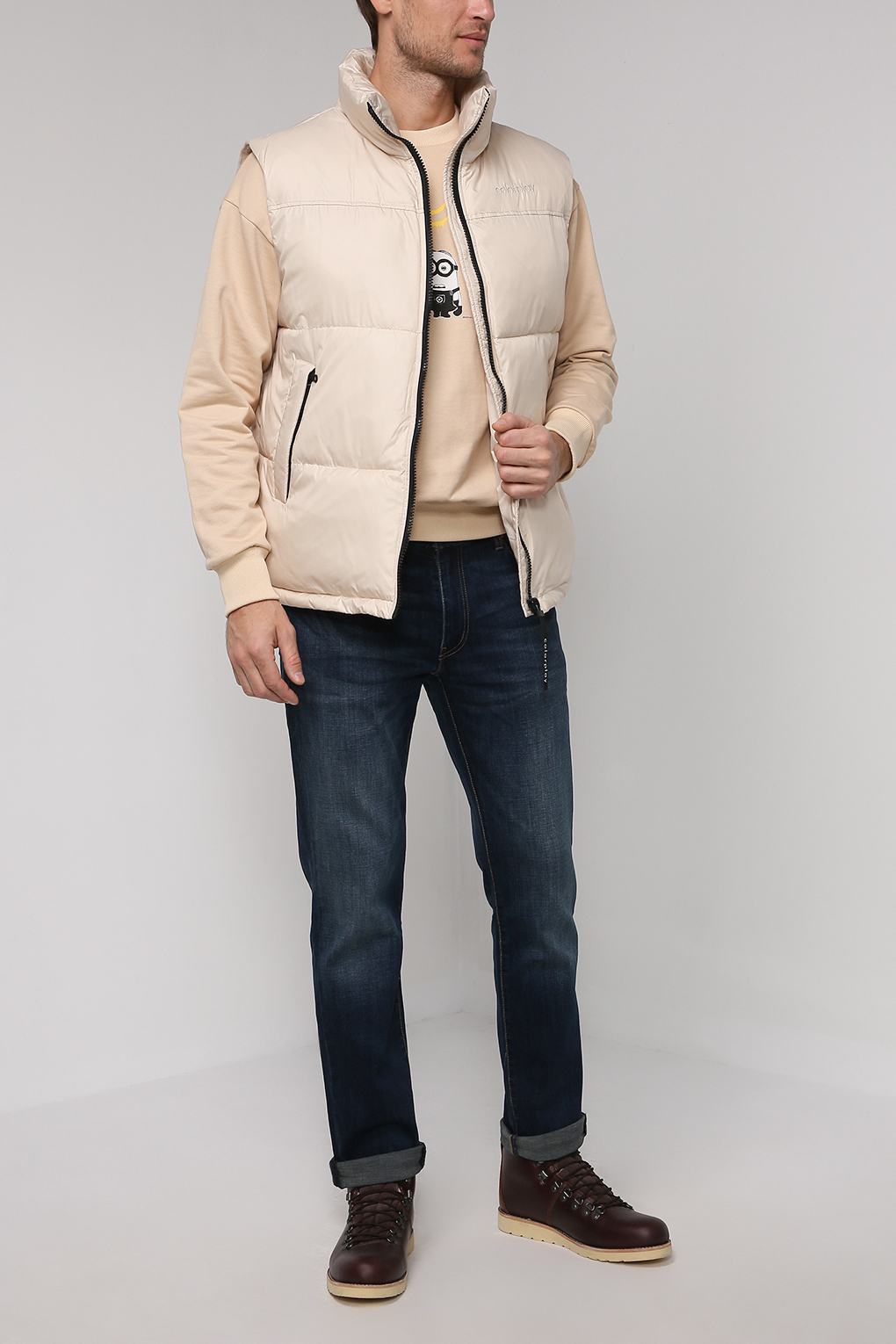 

Утепленный жилет мужской COLORPLAY CP21087016 бежевый M, CP21087016