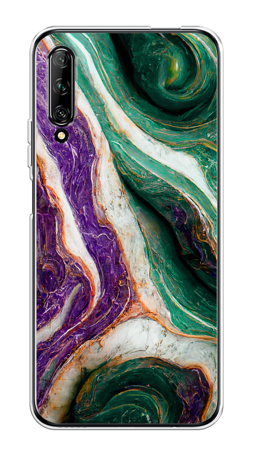 

Чехол на Huawei Y9s "Фиолетово-зеленый мрамор", Зеленый;фиолетовый, 611150-1