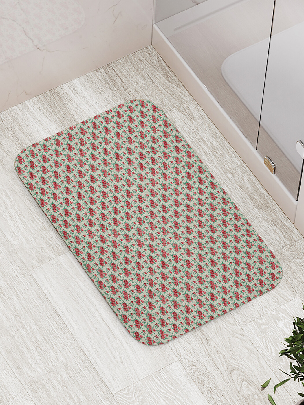 

Коврик противоскользящий JoyArty "Алые букеты роз" для ванной, сауны, бассейна, 77х52 см, Алые букеты роз