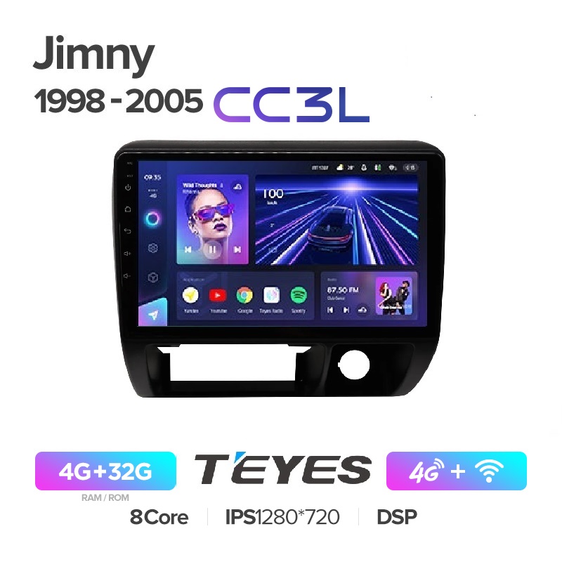 Автомобильная магнитола Teyes CC3L 4/32Гб Suzuki Jimny 1998-2005 ANDROID