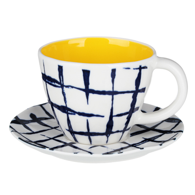 фото Millimi индиго набор чайный 2пр, чашка 270мл, блюдце 15см, керамика