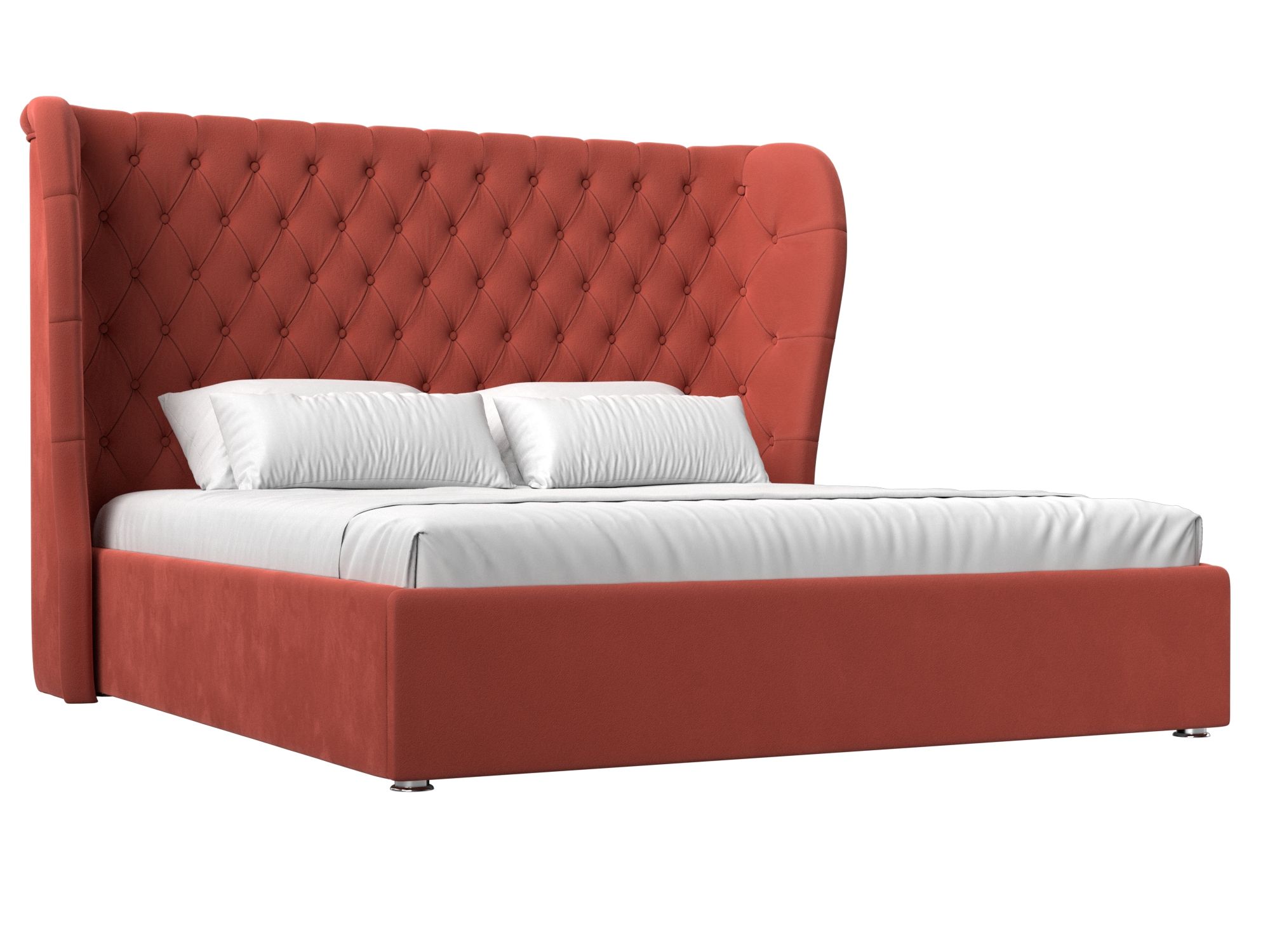 

Интерьерная кровать Далия 200 микровельвет коралловый, Красный, Интерьерная кровать Далия 200