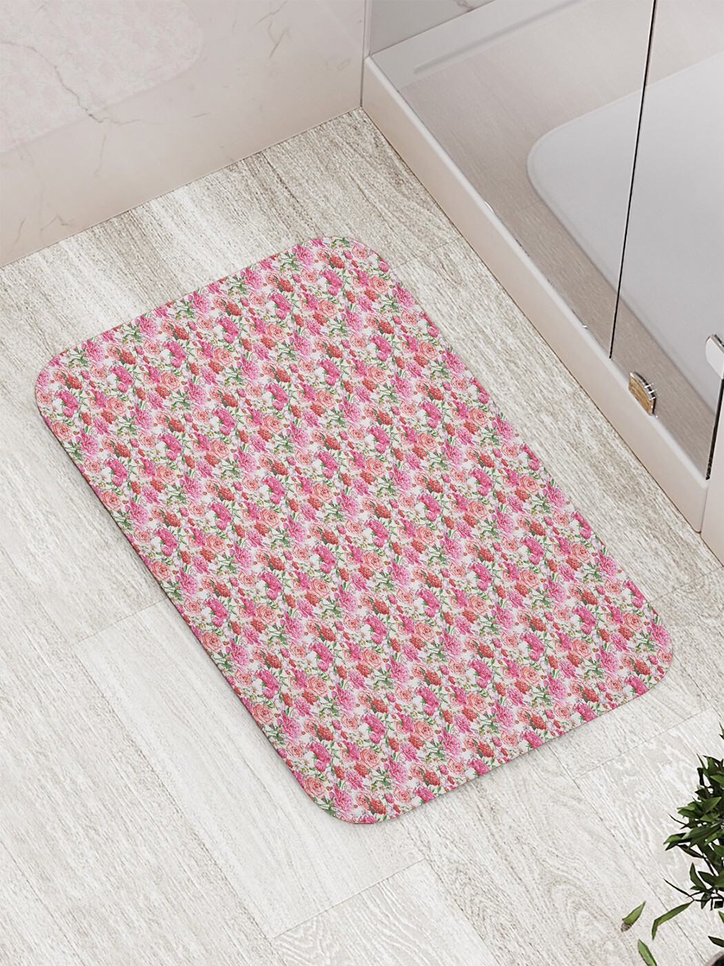 

Коврик противоскользящий JoyArty "Розовый рай" для ванной, сауны, бассейна, 77х52 см, Розовый рай