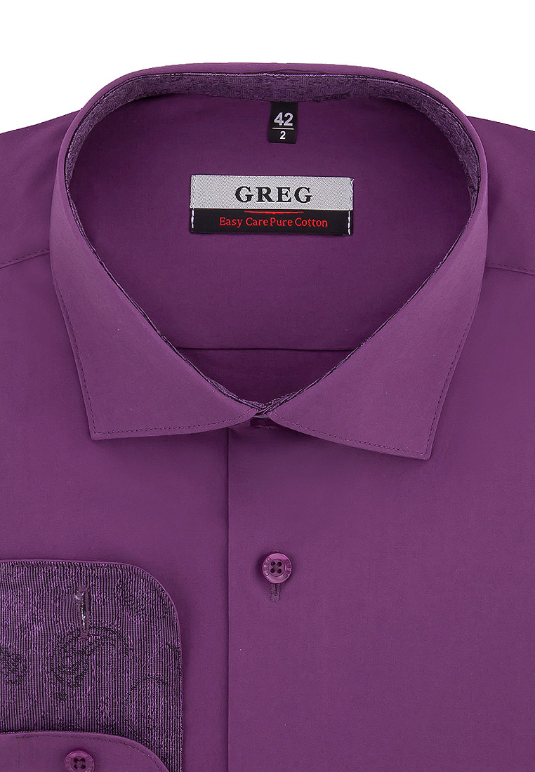 

Рубашка мужская Greg 01-00005782 фиолетовая 38, Фиолетовый, 01-00005782