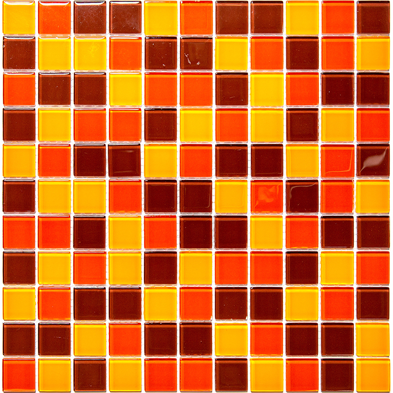фото Мозаика из стекла natural color palette оранжевый коричневый cpm-205-2