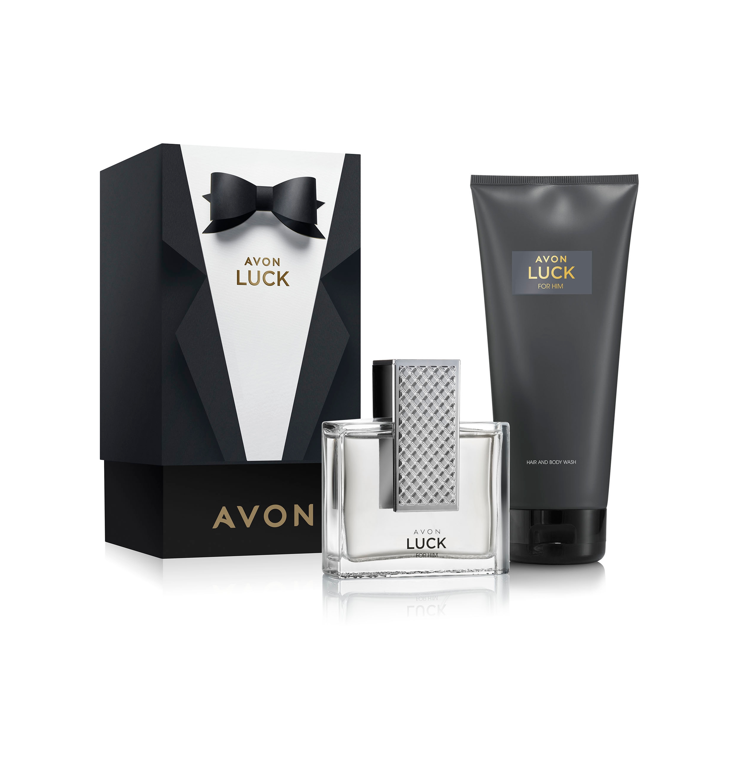 фото Набор мужской avon luck туалетная вода мужская 75 мл гель для душа 200 мл