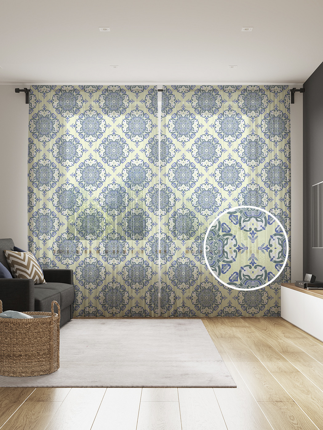 

Фототюль JoyArty "Этническая мозаика" 145x265см (2 полотна со шторной лентой + 50 крючков), Этническая мозаика