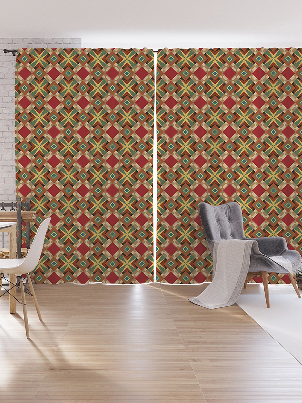 

Шторы под лён JoyArty "Уютные крестики", серия Oxford DeLux, 340х265 см, Уютные крестики