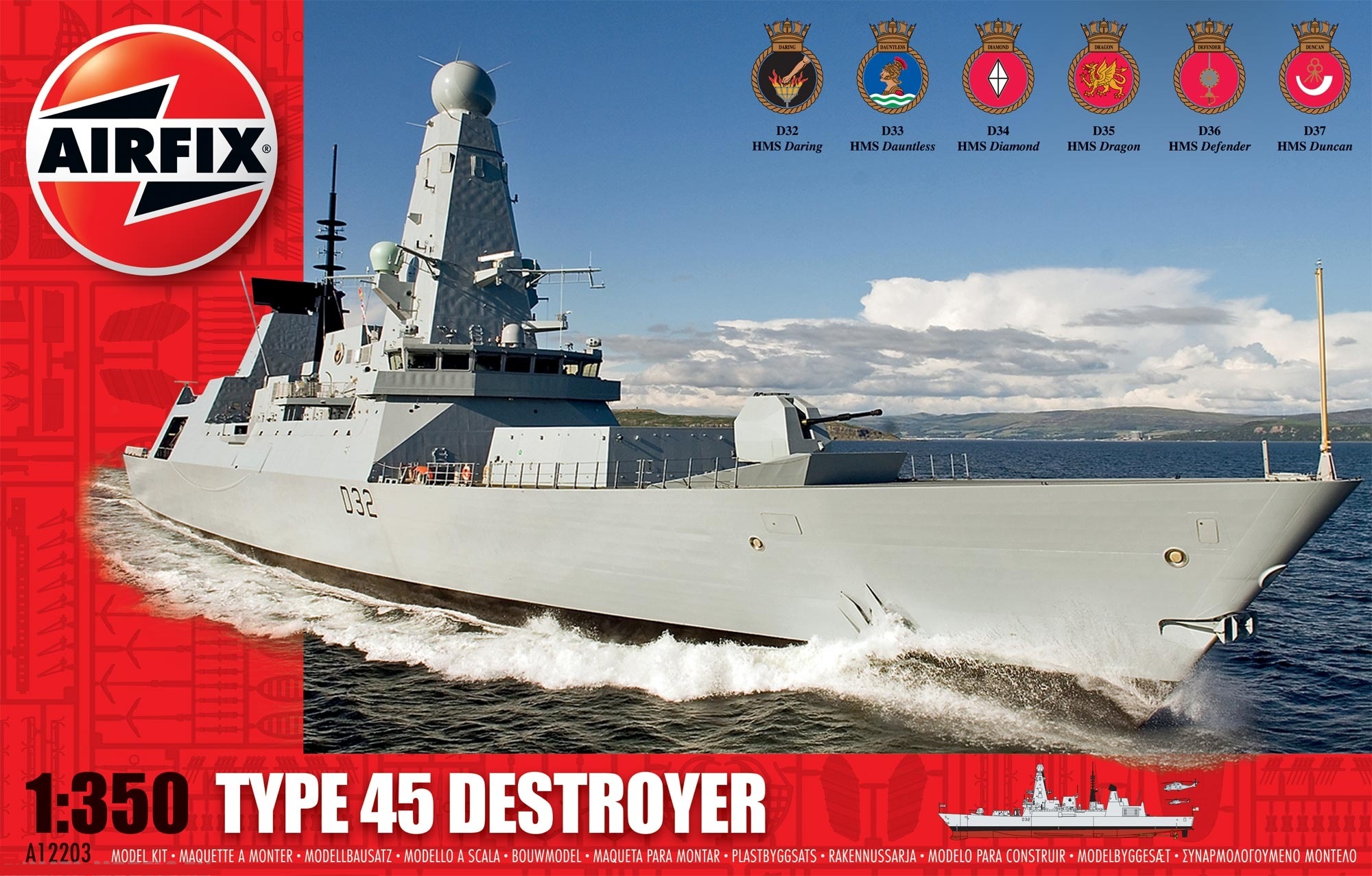 фото A12203 сборная модель танка type 45 destroyer 1:350 airfix