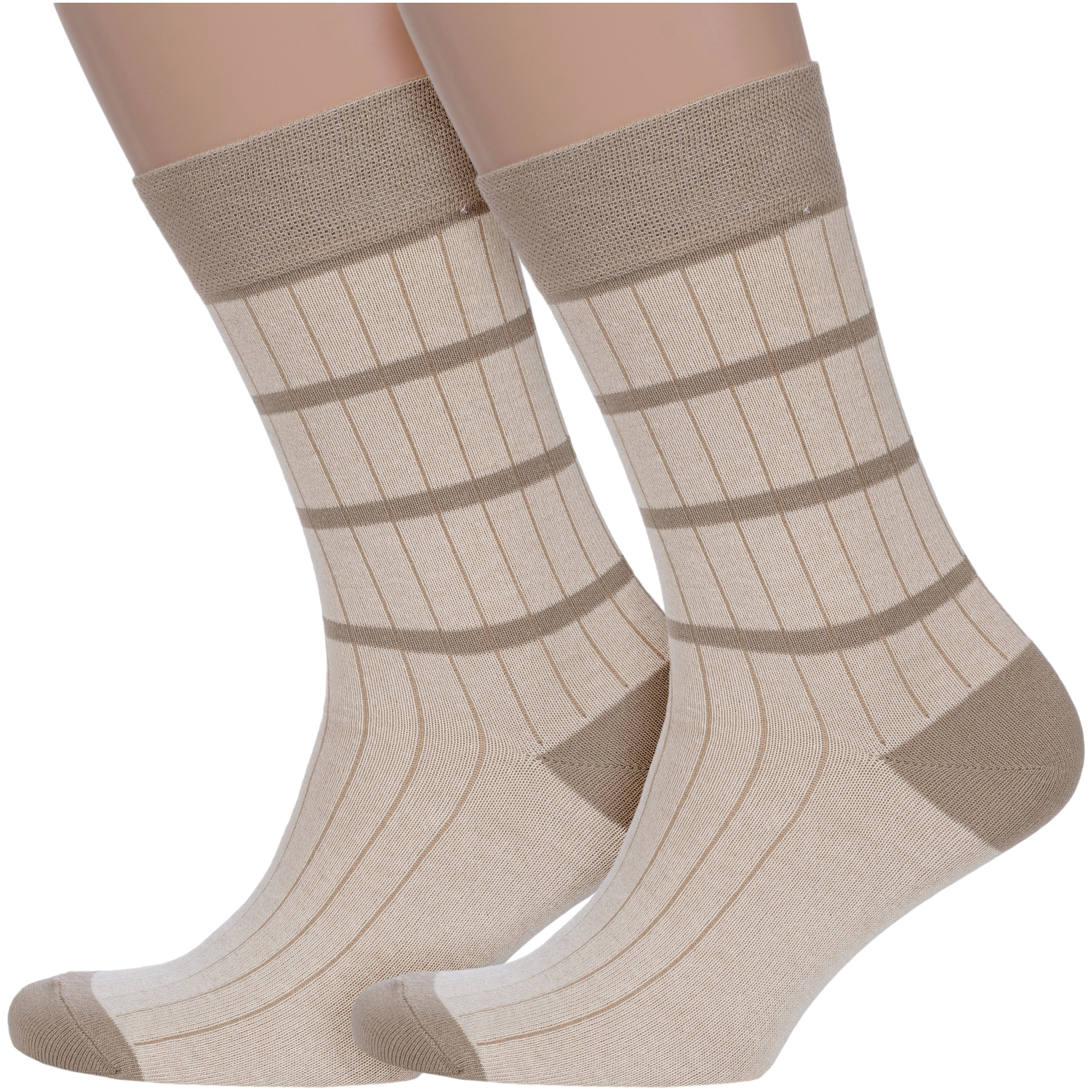 

Комплект носков мужских Para Socks 2-M2DП бежевых 27-29, Бежевый, 2-M2DП