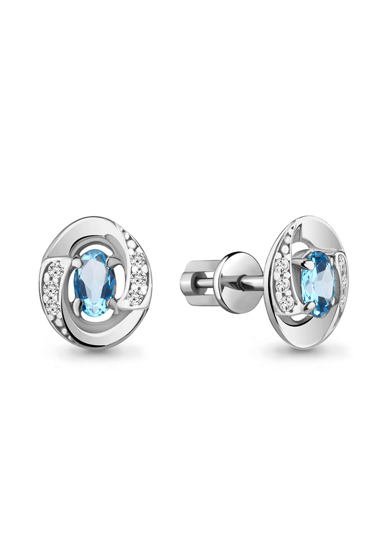 Серьги-пусеты из серебра с топазом Kari Jewelry 4752805А.5