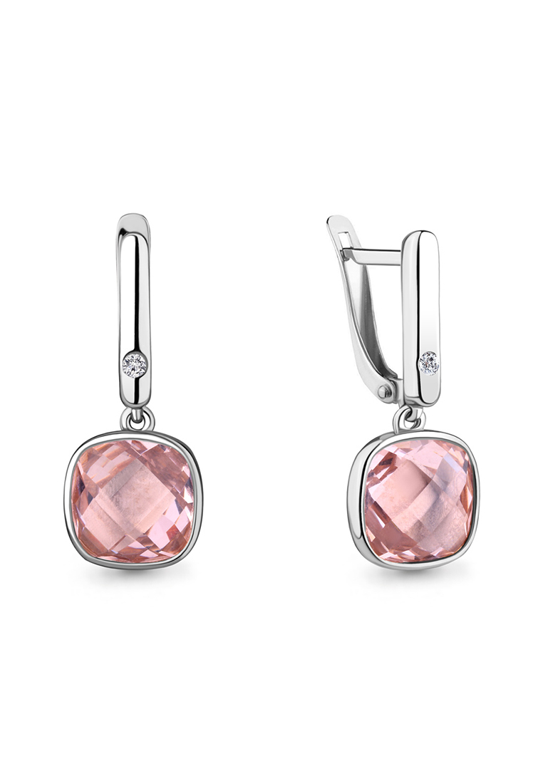 

Серьги подвески из серебра с морганитом/фианитом Kari Jewelry 4750090А.5, 4750090А.5
