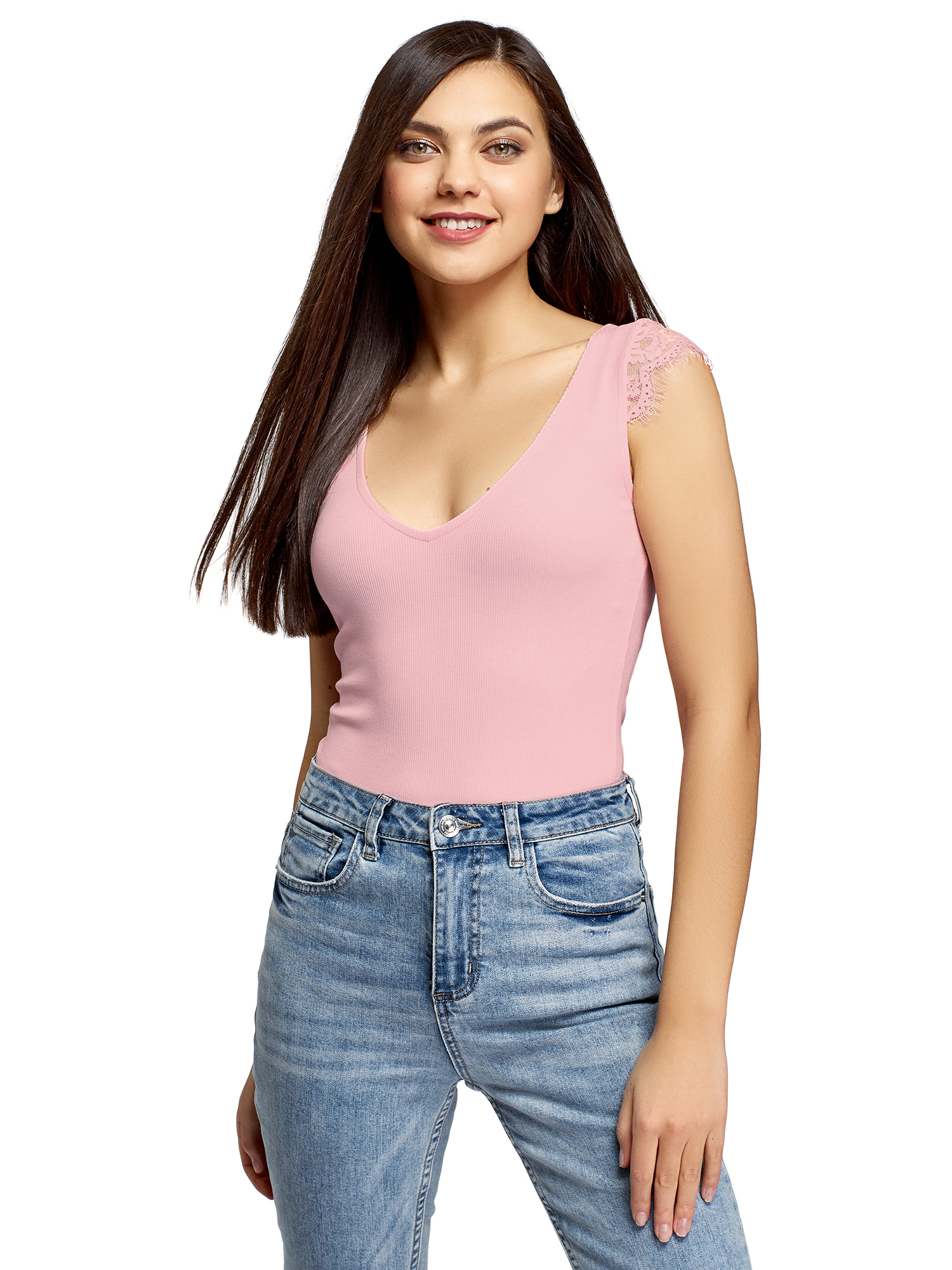 

Топ женский oodji 14315009 розовый XS, 14315009