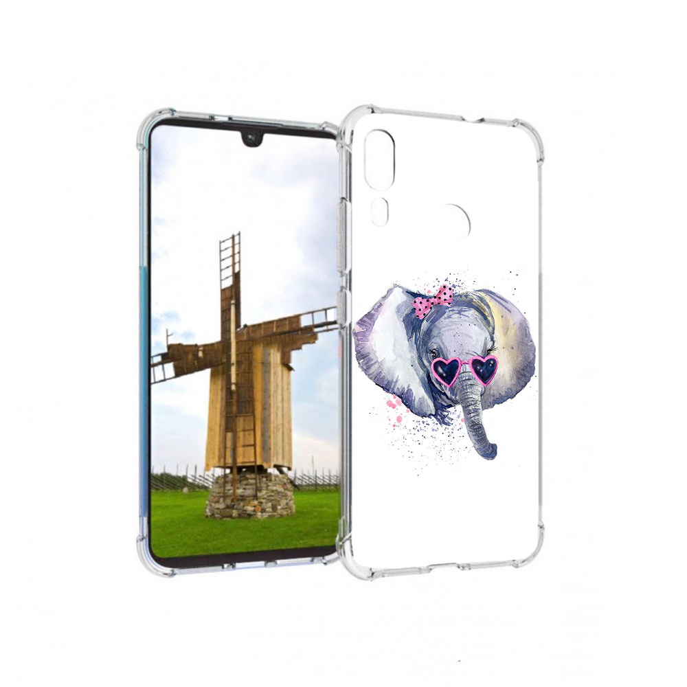 

Чехол MyPads Tocco для Motorola Moto E6 Plus слоник в очках (PT150579.352.608), Прозрачный, Tocco
