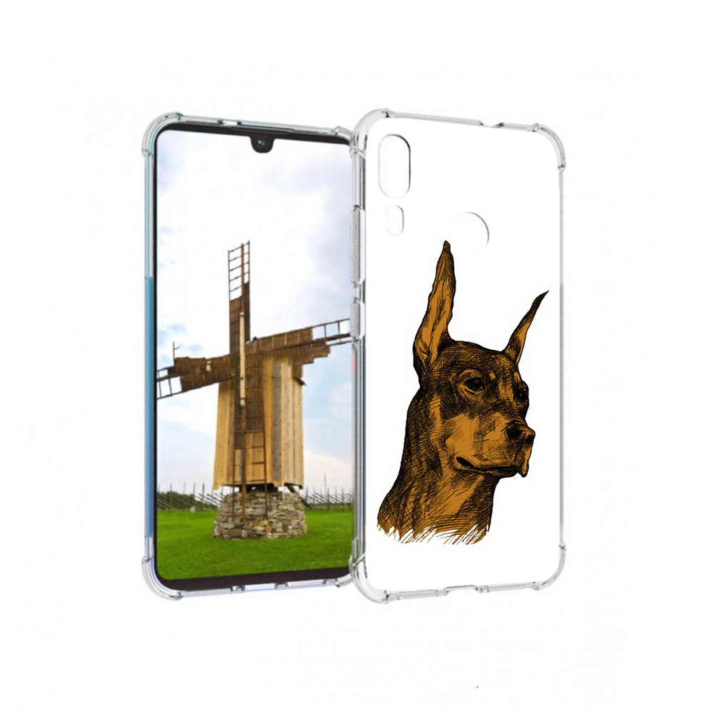 

Чехол MyPads Tocco для Motorola Moto E6 Plus скетч доберман (PT150579.352.605), Прозрачный, Tocco