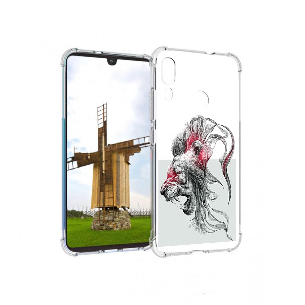 

Чехол MyPads Tocco для Motorola Moto E6 Plus разъяренный лев (PT150579.352.576), Прозрачный, Tocco