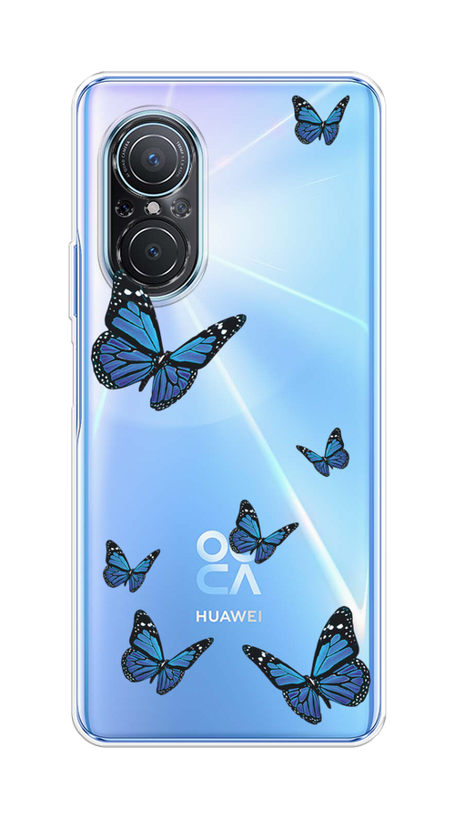 

Чехол на Huawei Nova 9 SE "Blue butterflies", Синий;черный, 6107250-1