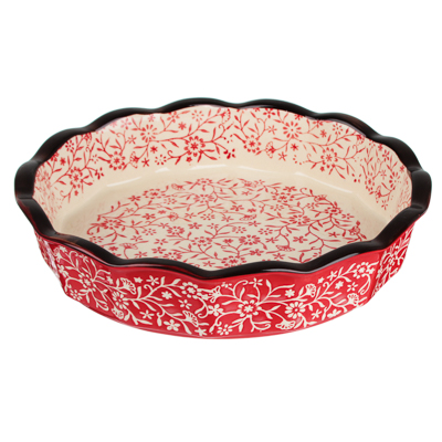 фото Millimi форма для запекания и сервировки круглая, керамика, 22х4,5см, красный