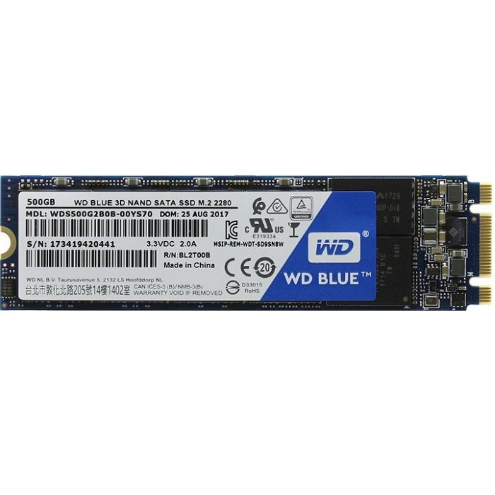 

SSD диск WD Blue 500ГБ (WDS500G2B0B), Blue