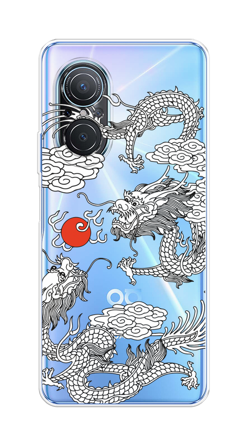 

Чехол на Huawei Nova 9 SE "Драконы с ножом", Прозрачный;черный;белый, 6107250-1