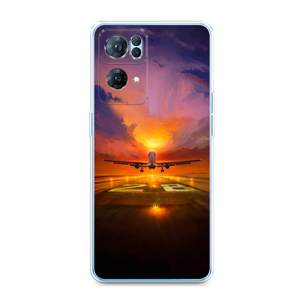 

Чехол на Oppo Reno 7 Pro "Самолет на посадке", Оранжевый;синий, 258250-6
