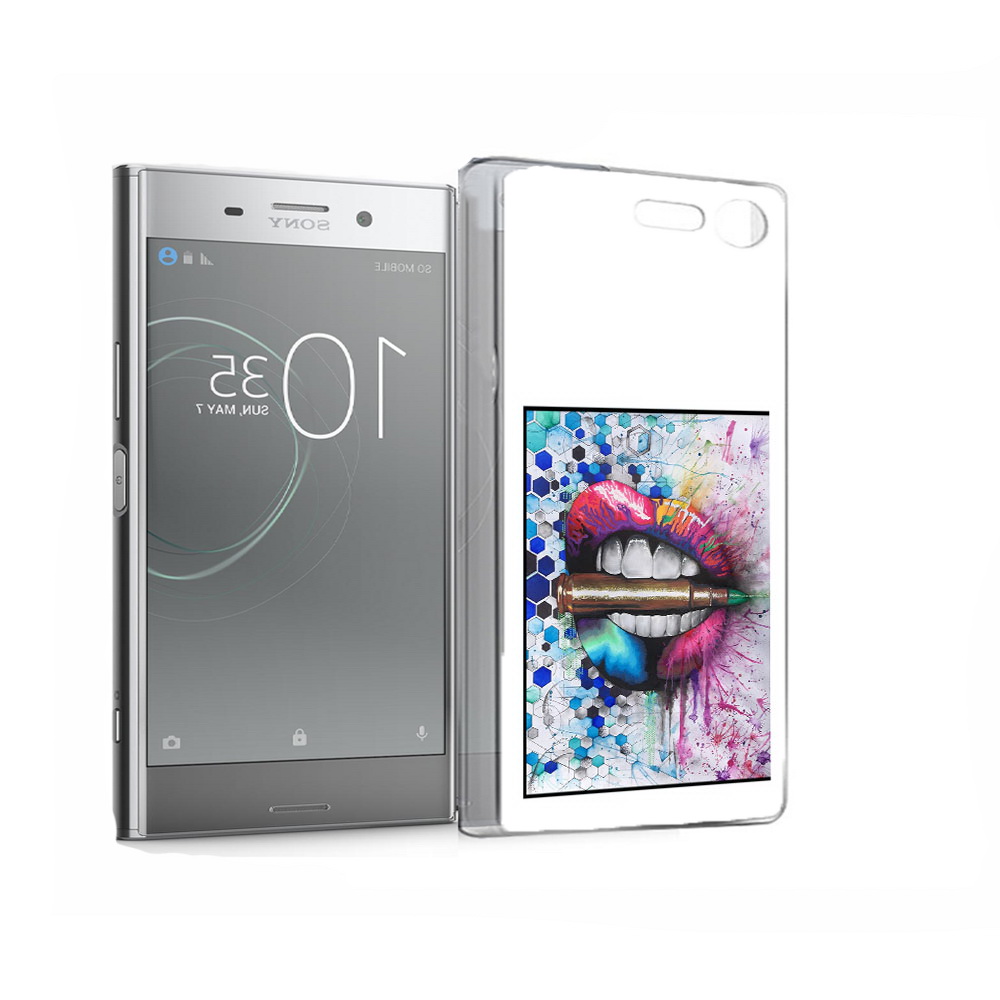 

Чехол MyPads Tocco для Sony Xperia XZ Premium разноцветные губы с пулей (PT67145.226.571), Прозрачный, Tocco