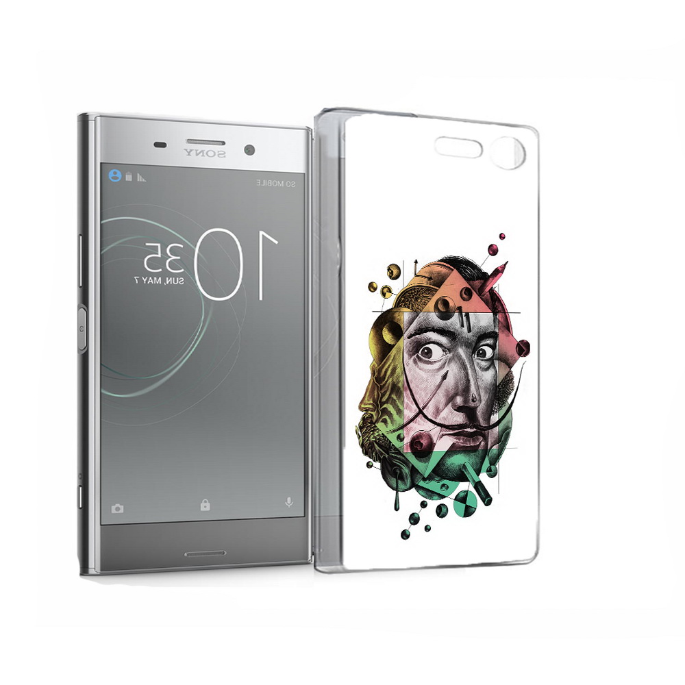 

Чехол MyPads Tocco для Sony Xperia XZ Premium разноцветное лицо абстракция, Прозрачный, Tocco