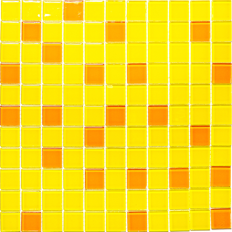фото Мозаика из стекла natural color palette желтый оранжевый квадрат cpm-205-7