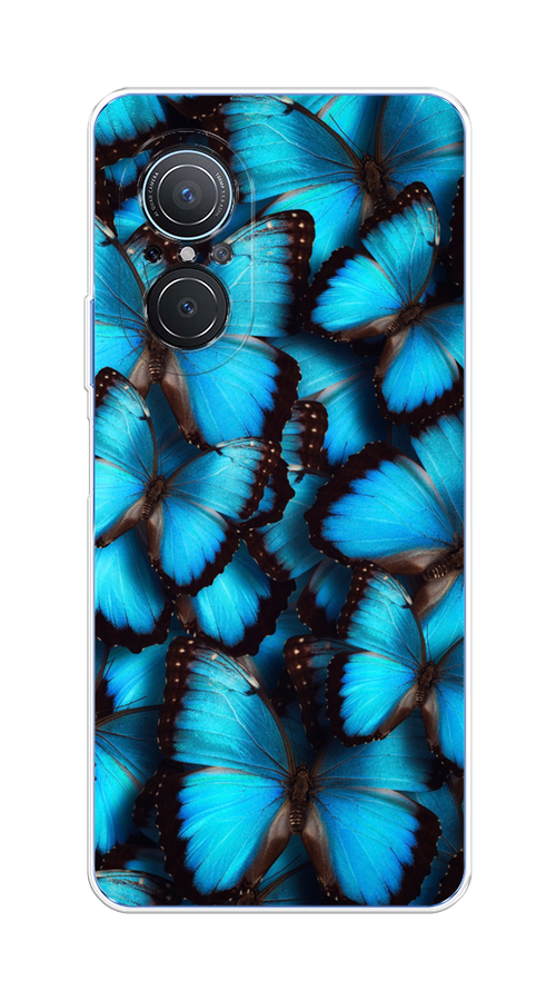 

Чехол на Huawei Nova 9 SE "Тропическая бабочка 2", Голубой;черный, 6107250-1