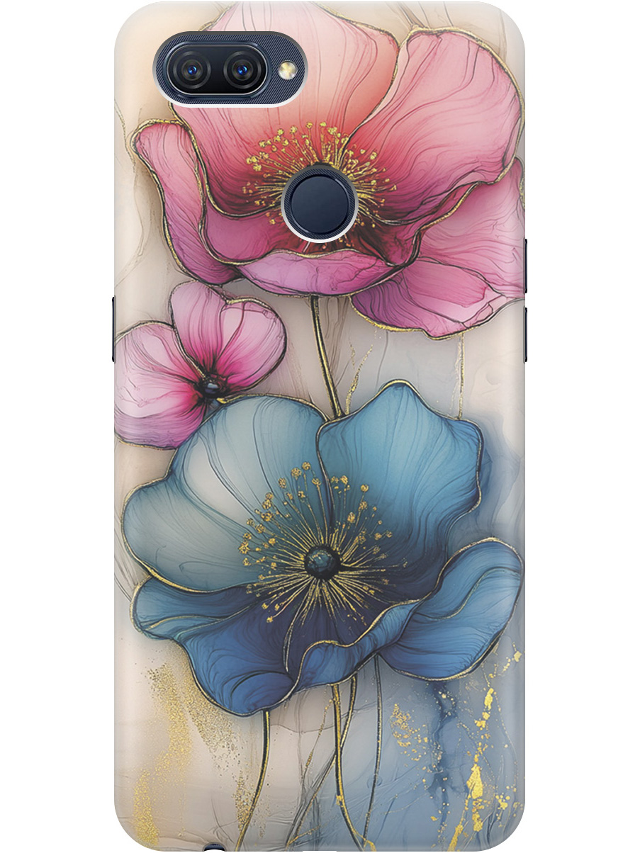 

Силиконовый чехол на Oppo A12/A7/A5s с принтом "Голубые и розовые ирисы", Прозрачный;голубой;розовый, 725455123