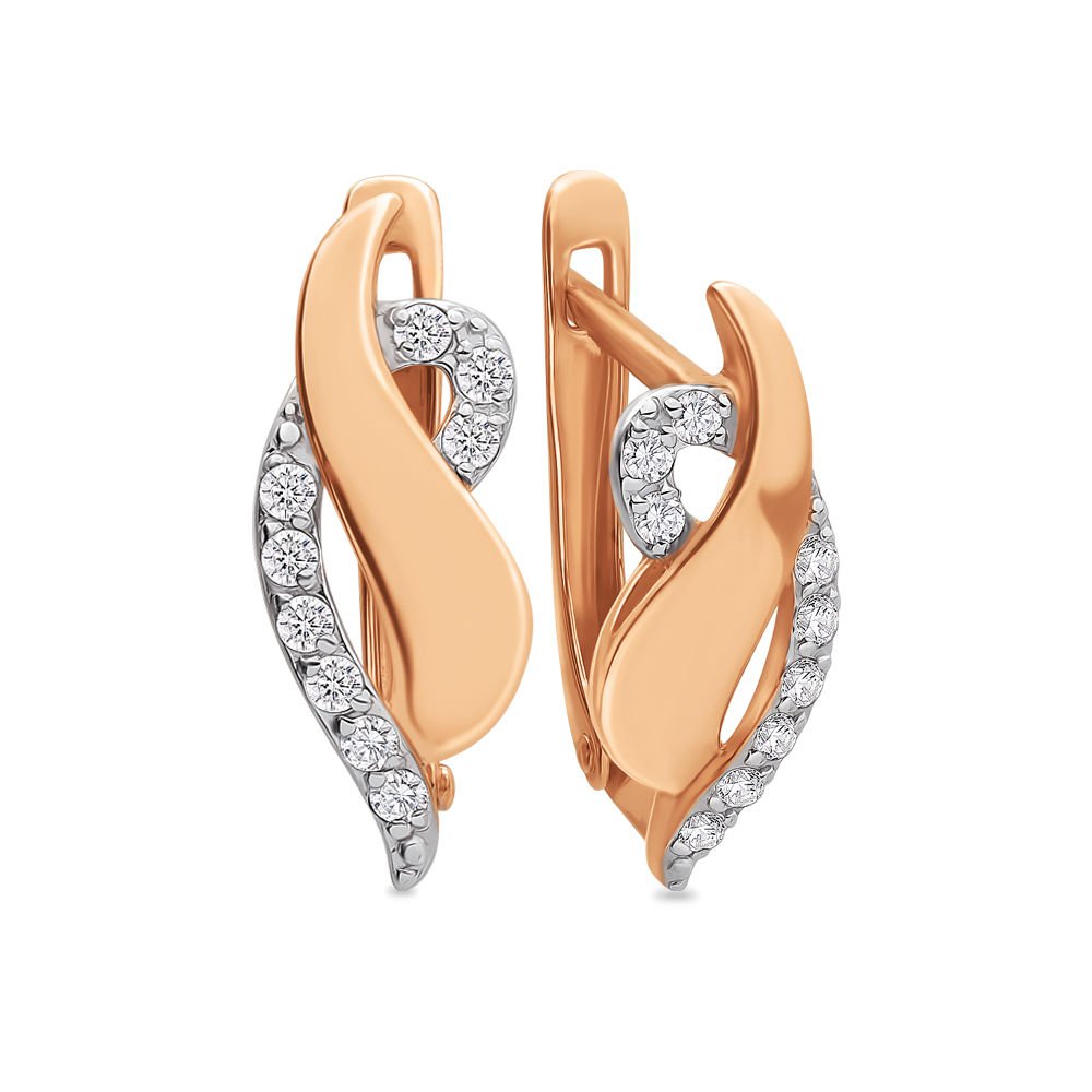 

Серьги из красного золота 585Gold 302004915, фианит, 302004915