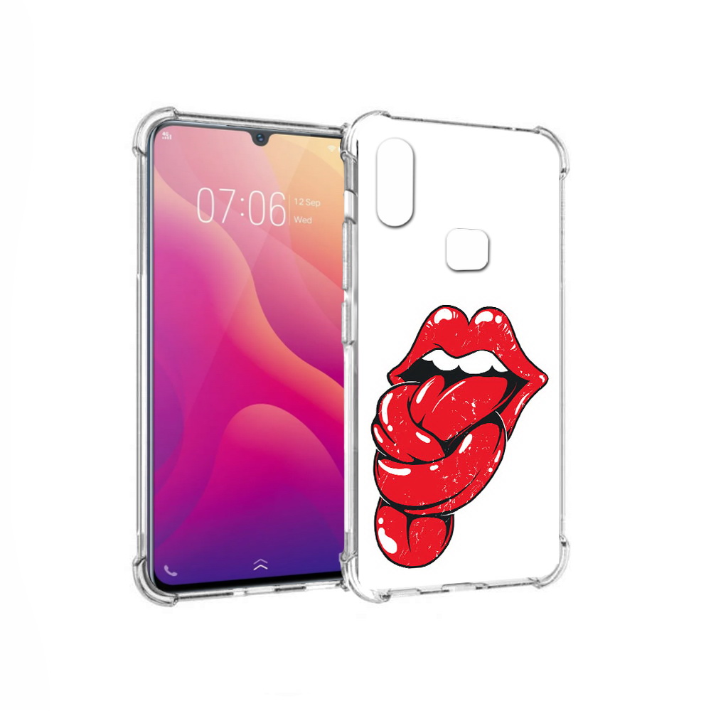 

Чехол MyPads Tocco для Vivo V11i яркие губы с языком (PT119353.424.705), Прозрачный, Tocco