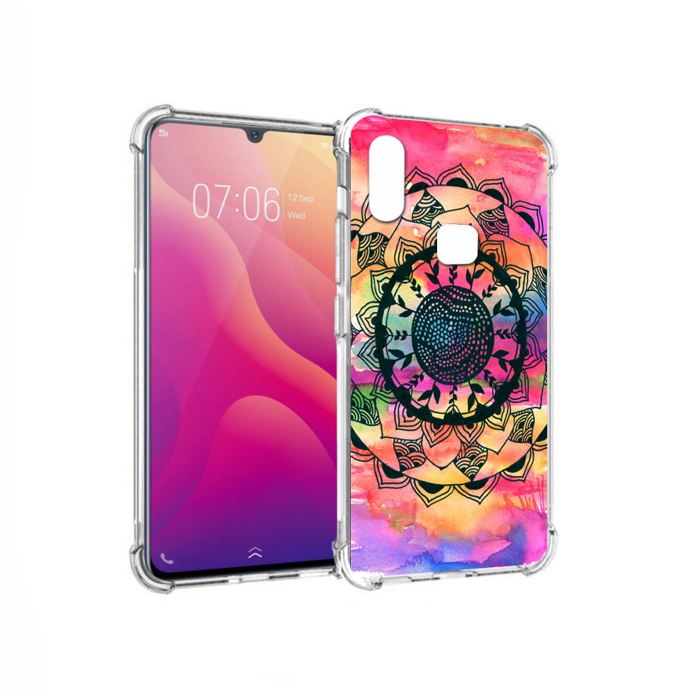 

Чехол MyPads Tocco для Vivo V11i яркая абстракция круглый цветок (PT119353.424.704), Прозрачный, Tocco