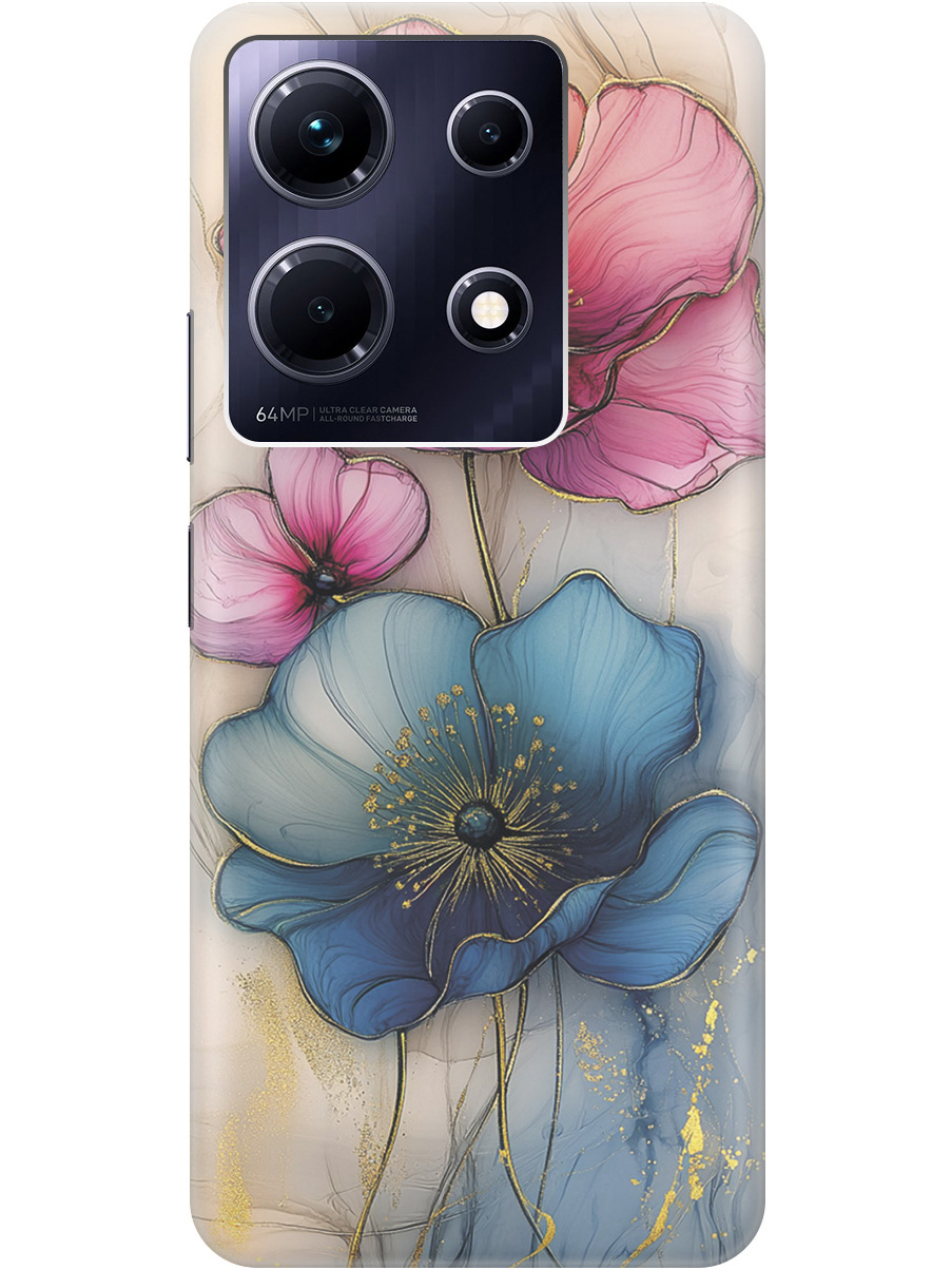 

Силиконовый чехол на Infinix Note 30 с принтом "Голубые и розовые ирисы", Прозрачный;голубой;розовый, 773943723