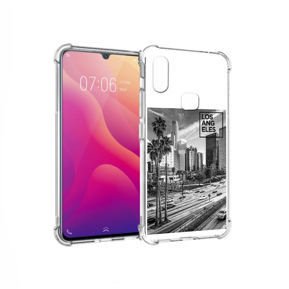 

Чехол MyPads Tocco для Vivo V11i черно белый лос анджелес (PT119353.424.685), Прозрачный, Tocco
