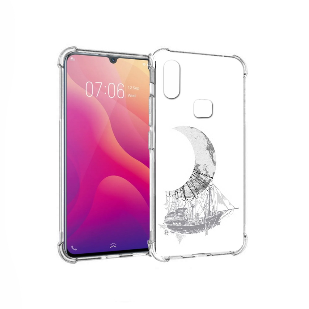 

Чехол MyPads Tocco для Vivo V11i черно белый корабль полумесяц (PT119353.424.684), Прозрачный, Tocco