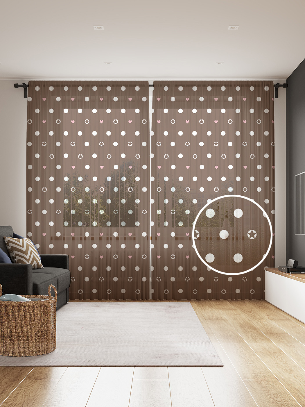 

Фототюль JoyArty "Звезды и сердечки", 145x265см (2 полотна со шторной лентой + 50 крючков), Звезды и сердечки