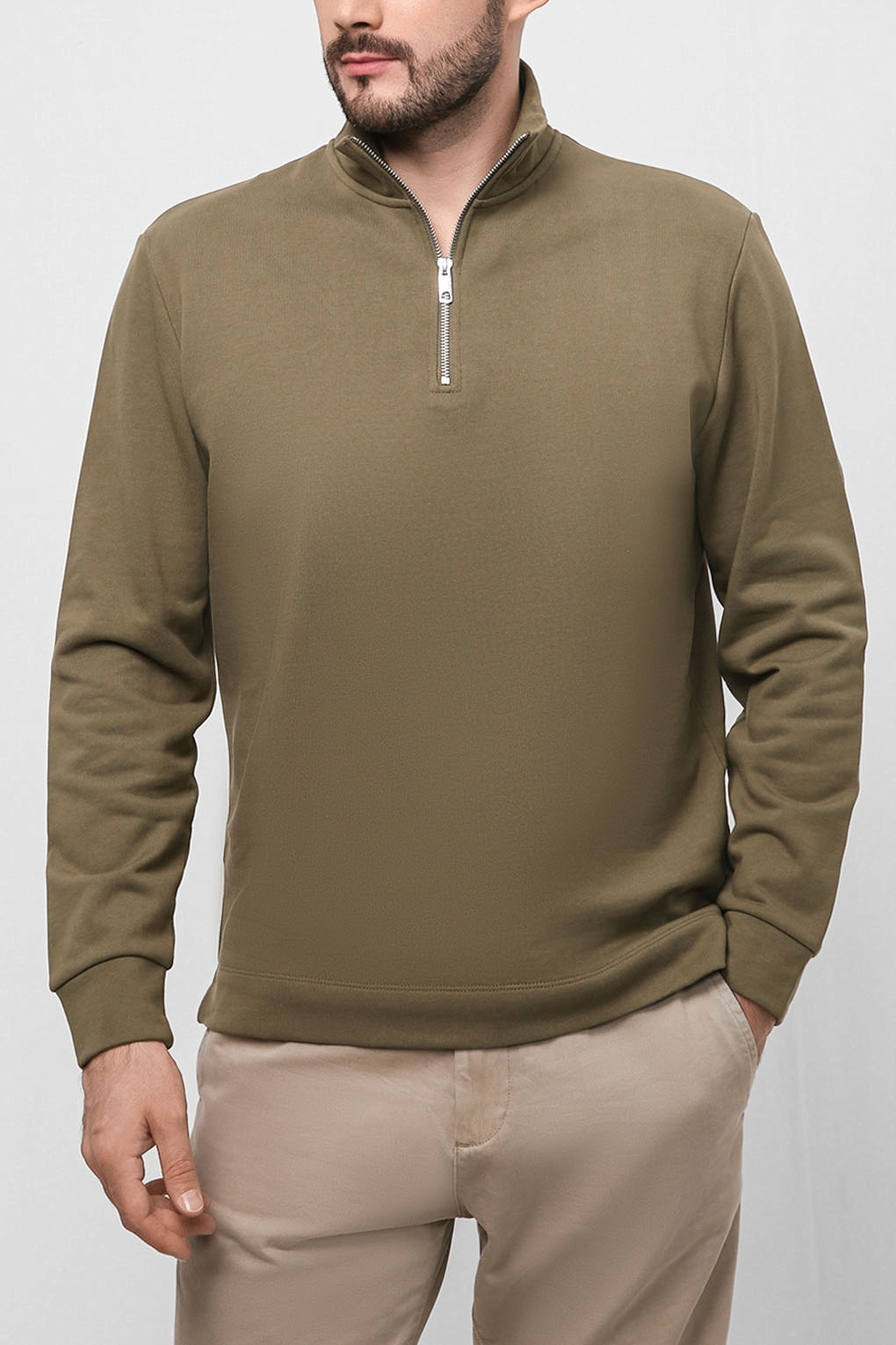 

Толстовка мужская Esprit Casual 121EO2J301 хаки S, 121EO2J301