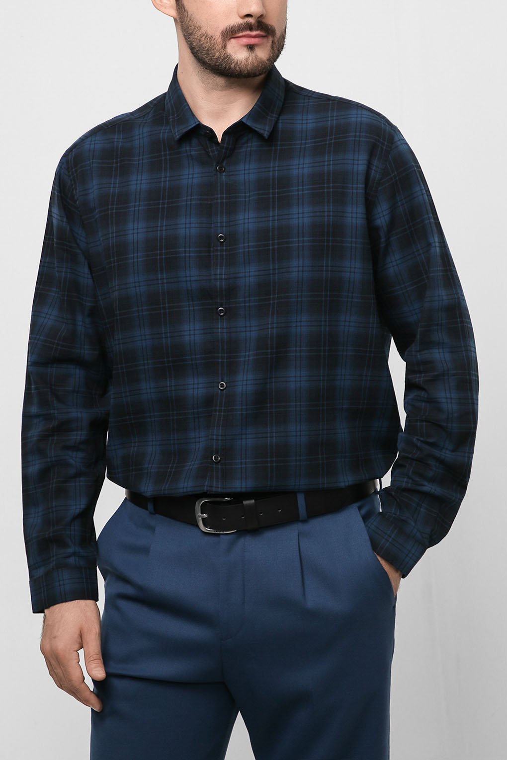 

Рубашка мужская Esprit Casual 101EO2F302 синяя M, 101EO2F302