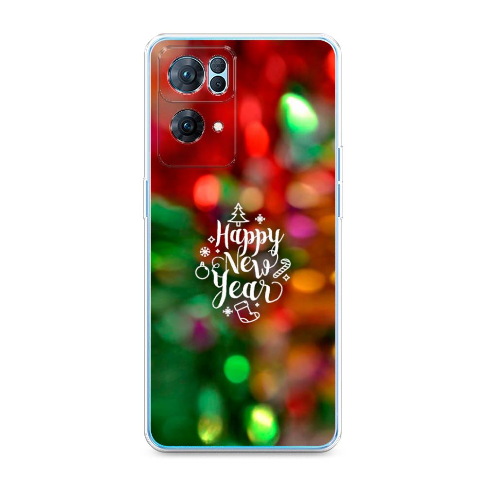 

Чехол на Oppo Reno 7 Pro "Новый Год на елке", Зеленый;красный;желтый, 258250-5
