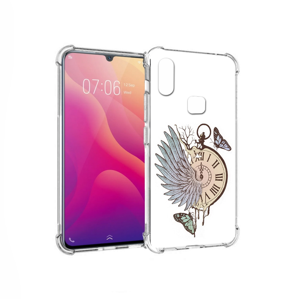 

Чехол MyPads Tocco для Vivo V11i страинные часы с крылом (PT119353.424.626), Прозрачный, Tocco