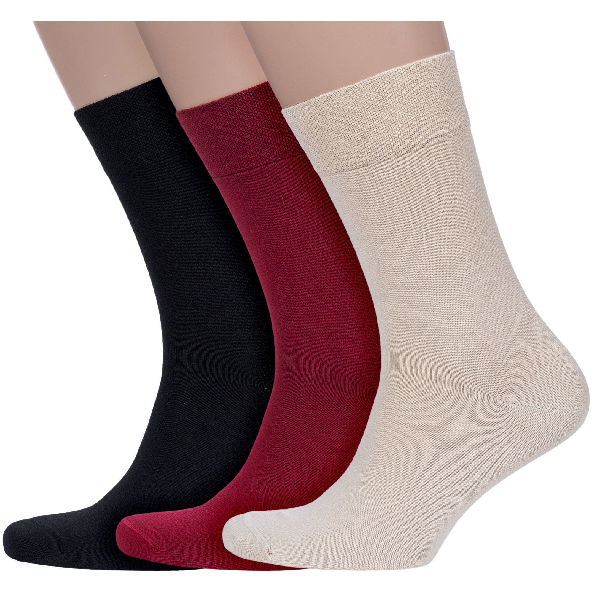 

Комплект носков мужских DIWARI 3-5С-08СП черный; бордовый; бежевый 25, 3-5С-08СП