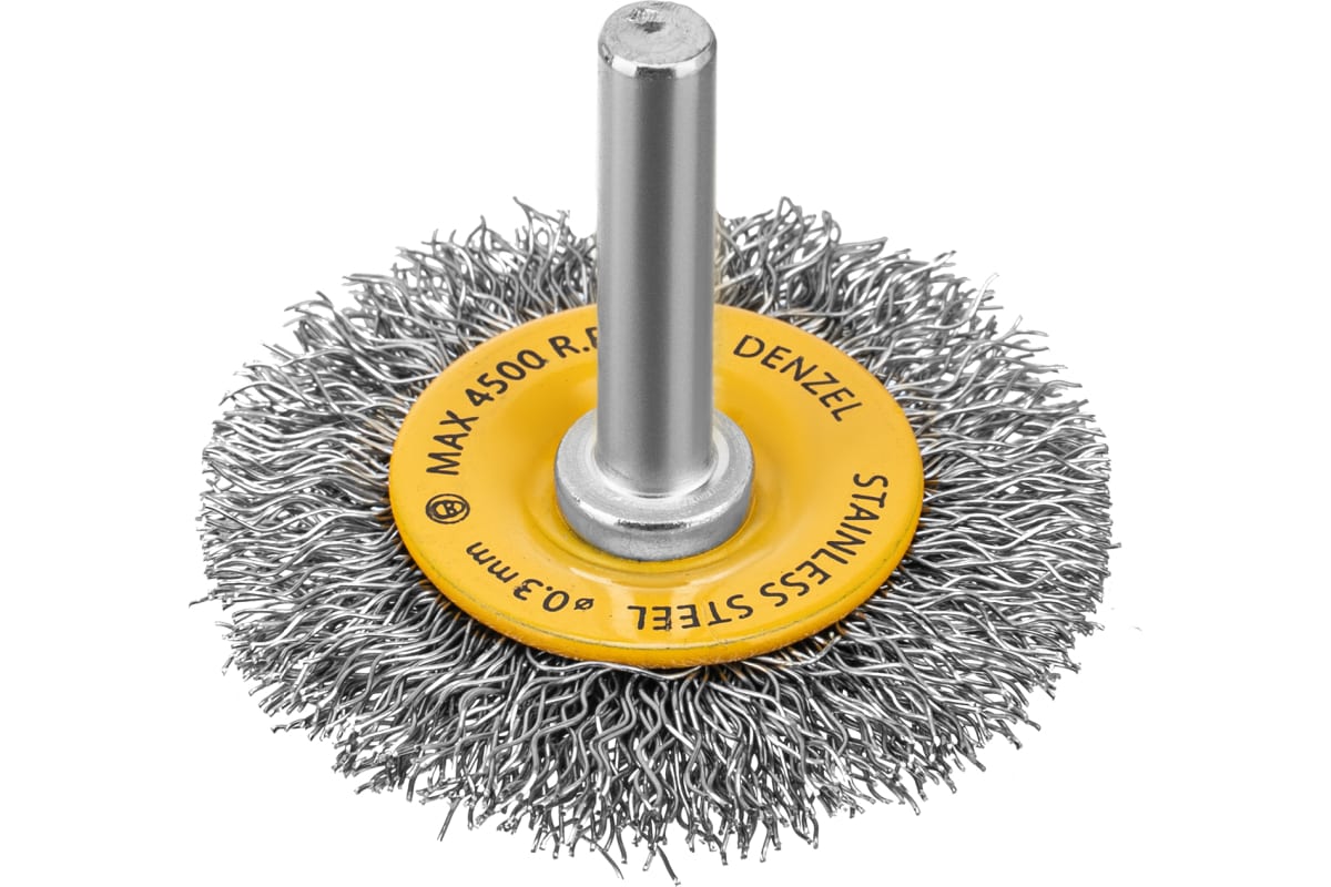 Набор щеток для дрели 1 Плоская 50мм 2 Чашки 2550мм шпилька нерж вит проволока Denzel 437₽