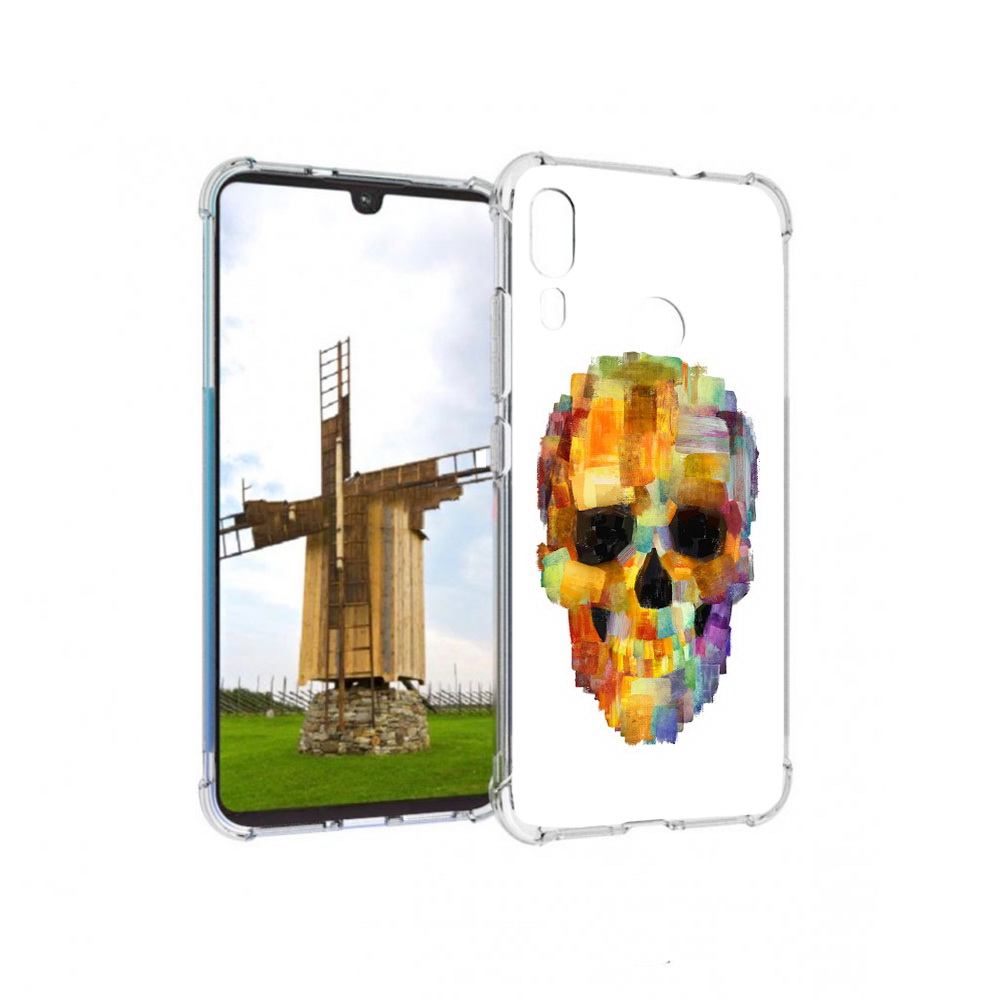 

Чехол MyPads Tocco для Motorola Moto E6 Plus нарисованный череп (PT150579.352.516), Прозрачный, Tocco