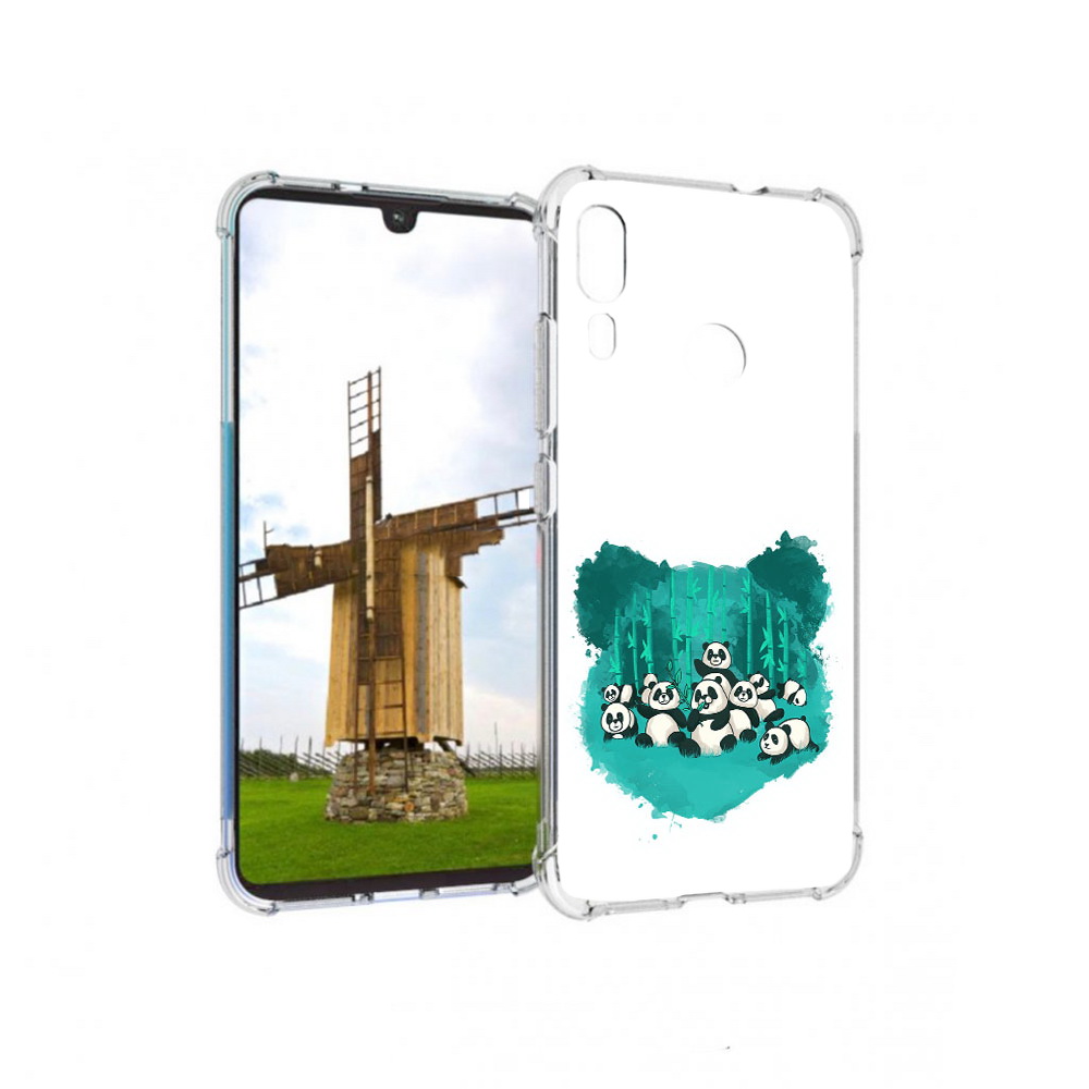 

Чехол MyPads Tocco для Motorola Moto E6 Plus нарисованные панды (PT150579.352.508), Прозрачный, Tocco