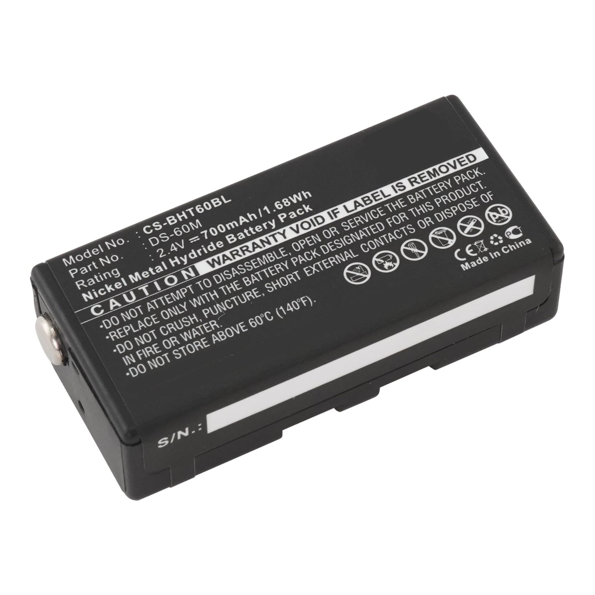 Аккумулятор CS-BHT60BL для сканера штрих-кода Denso BHT-6000 2.4V 700mAh