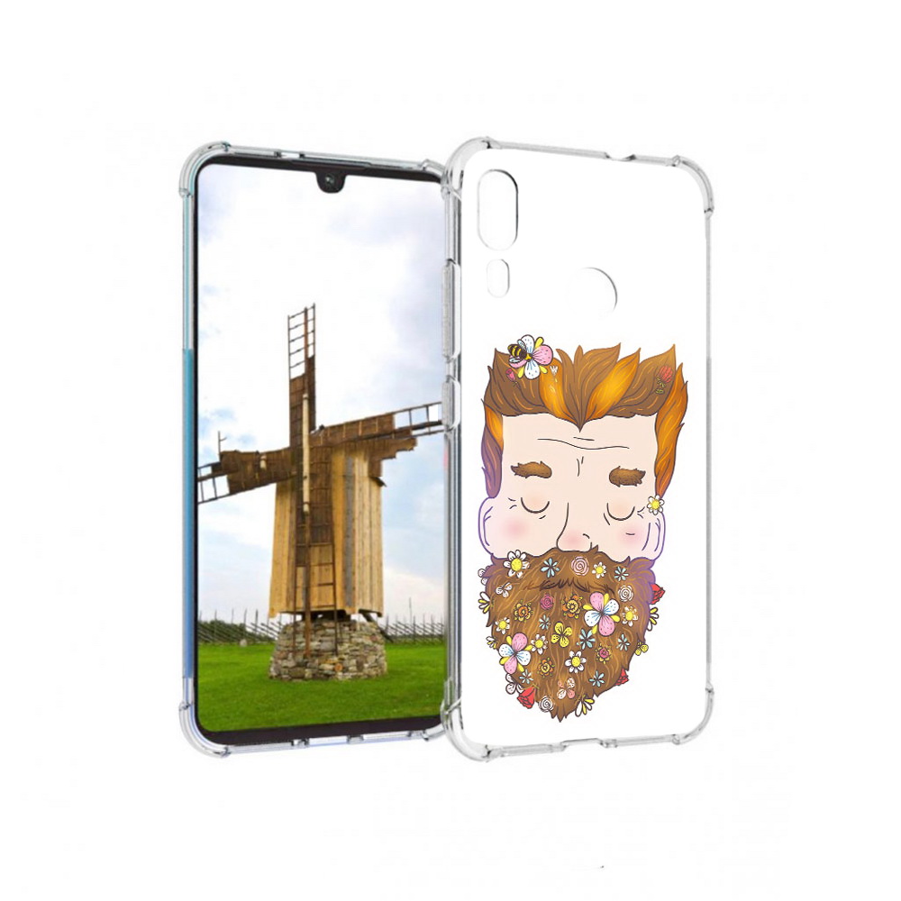 

Чехол MyPads Tocco для Motorola Moto E6 Plus мужчина с цветами в бороде (PT150579.352.489), Прозрачный, Tocco
