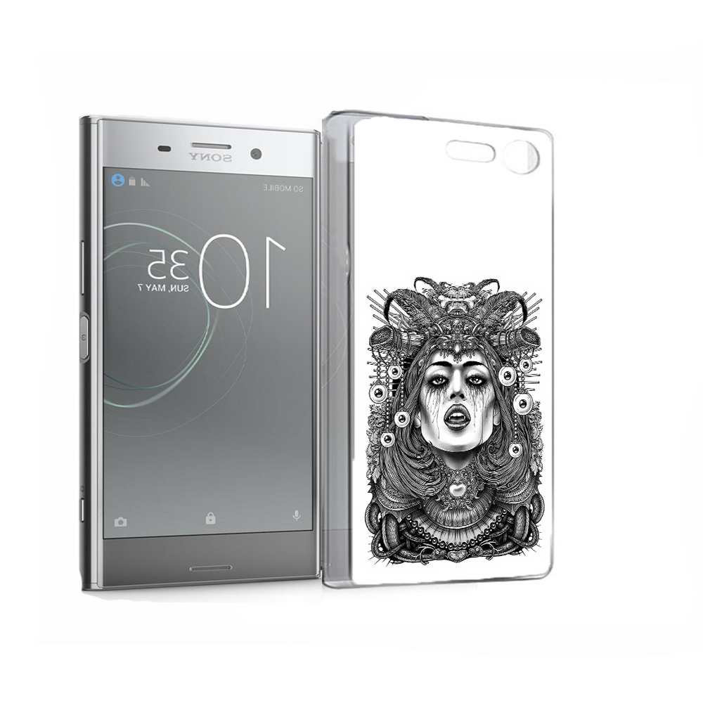 

Чехол MyPads Tocco для Sony Xperia XZ Premium портрет девушки черно белый, Прозрачный, Tocco