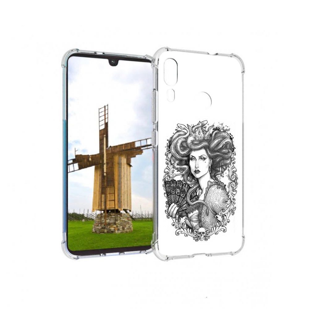 

Чехол MyPads Tocco для Motorola Moto E6 Plus медуза черно белый (PT150579.352.472), Прозрачный, Tocco