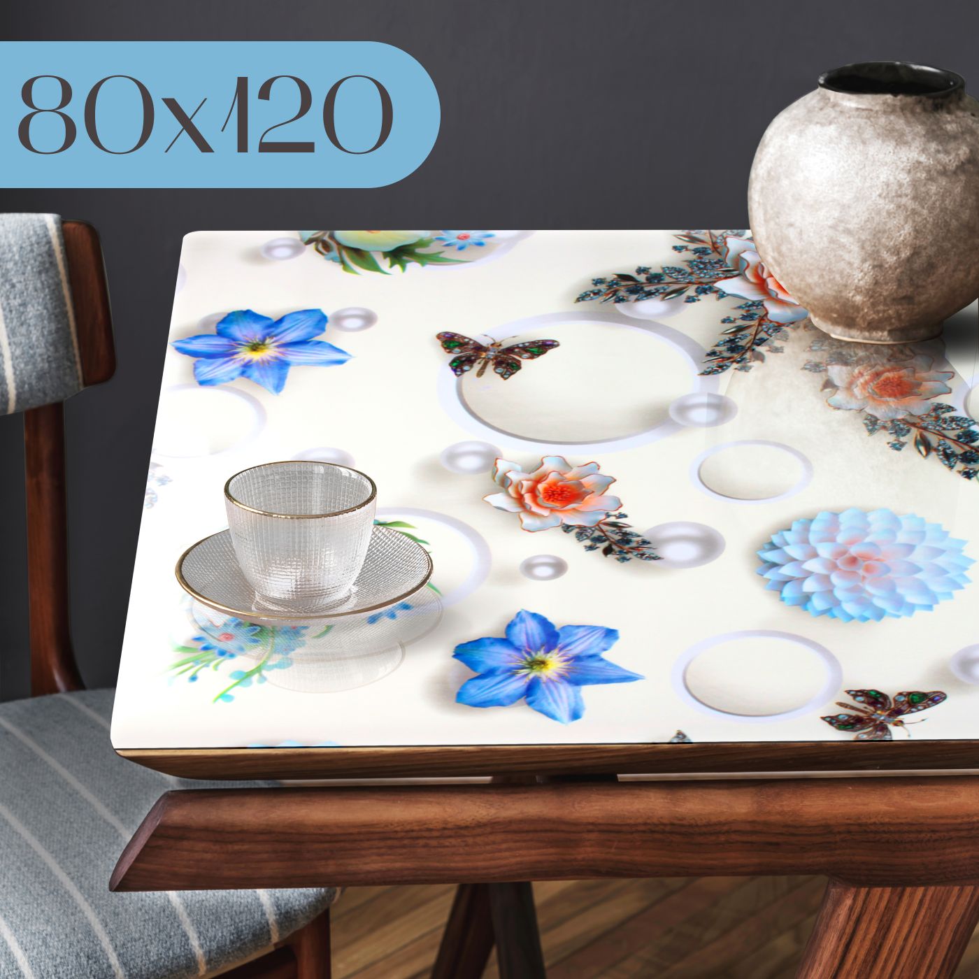 Гибкое стекло КАТРИ на стол 80x120 см